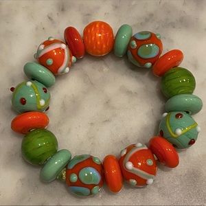 Authentic handmade Murano glass bead bracelet